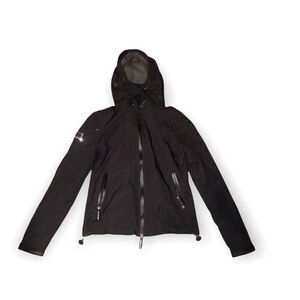 Superdry black nylon hooded cliff hiker jacket